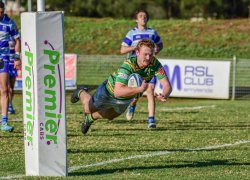 Andrew Boyce scores a try vs Parramatta (Image Credit - Gordon Highlanders Rugby Club)