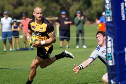 Billy Meakes scores for Perth Spirit v GReater Sydney Rams NRC 2017 (Photo Credit: Delphy)