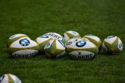Stock photo. Indigenous design rugby ball