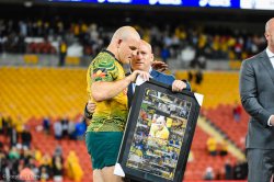 Post-match presentation for Stephen Moore's last home test