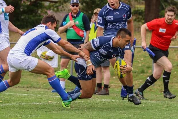 Duncan Paia’aua scoring in the corner.