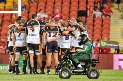 Brumbies half-time huddle