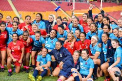 NSW and QLD pose for a post-match photo