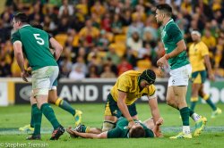 Adam Coleman gives away a penalty for tackle without the ball, leading to Israel Folau's try being disallowed