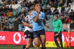 Folau celebrates his second try.