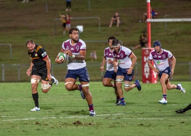 Lukhan Salakaia-Loto  Reds v Chiefs trial 2019 (photo credit: QRU Media/Brendan Hertel)