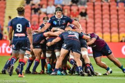 Adam Coleman leads the maul  Reds v Rebels 2019