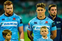 Michael Hooper Harry Johnson-Holmes Waratahs v Rebels 2019 (Credit Keith McInnes)