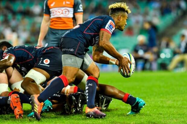 Will Genia snipes Waratahs v Rebels 2019 (Credit Keith McInnes)