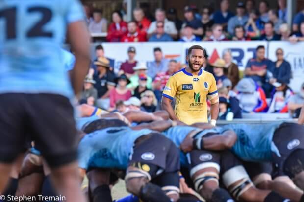 Teti Tela commands Brisbane City v Fiji Drua NRC 2019 (Credit Stephen Tremain)