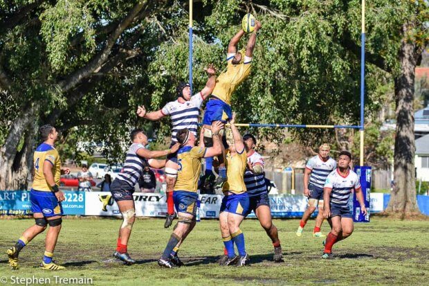 Seru Uru wins a line-out