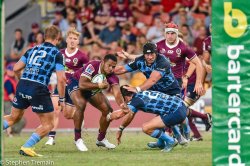 Filipo Daugunu breaks a tackle