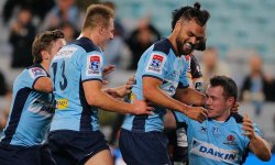 Waratahs debutant Tom Horton celebrates scoring a try. Photo: Waratahs Rugby