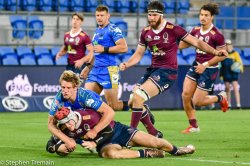 Fraser McReight scores his first try for the Queensland Reds 