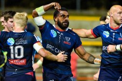 Marika Koroibete post try Waratahs v Rebels Super Rugby 2020 (Credit - Keith McInnes Photography)