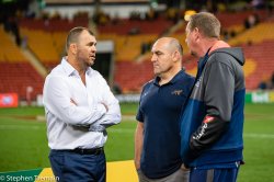 Michael Cheika, Mario Ledesma and Mick Byrne